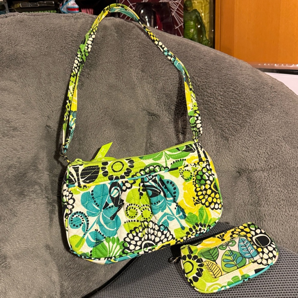 Vera Bradley Lime’s Up Frannie crossbody bag with matching coin purse set!